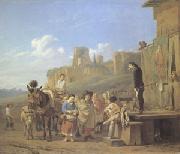 Karel Dujardin A Party of Charlatans in an Italian Landscape (mk05) oil painting
